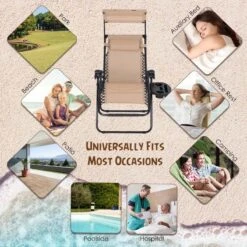 Outsunny Reclining Sun Lounger With Sun Shade - Beige - 84B-388CW 10 Outsunny Reclining Sun Lounger With Sun Shade - Beige - 84B-388CW -OUTSUNNY Sales Shop o u outsunny 84b 388cw 2