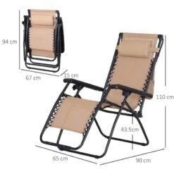 Outsunny Reclining Sun Lounger With Sun Shade - Beige - 84B-388CW 9 Outsunny Reclining Sun Lounger With Sun Shade - Beige - 84B-388CW -OUTSUNNY Sales Shop o u outsunny 84b 388cw dimensions