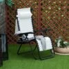 Outsunny Reclining Sun Lounger With Sun Shade - White - 84B-388V70WT