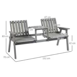 Outsunny 2-Seater Antique Steel Garden Bench - Grey - 84B-394 -OUTSUNNY Sales Shop o u outsunny 84b 394 dimensions