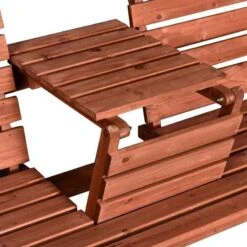 Outsunny Fir Wood Convertible 2 To 3 Seater Outdoor Garden Bench Wood Tone - 84B-395 -OUTSUNNY Sales Shop o u outsunny 84b 395 7