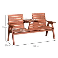 Outsunny Fir Wood Convertible 2 To 3 Seater Outdoor Garden Bench Wood Tone - 84B-395 -OUTSUNNY Sales Shop o u outsunny 84b 395 dimensions