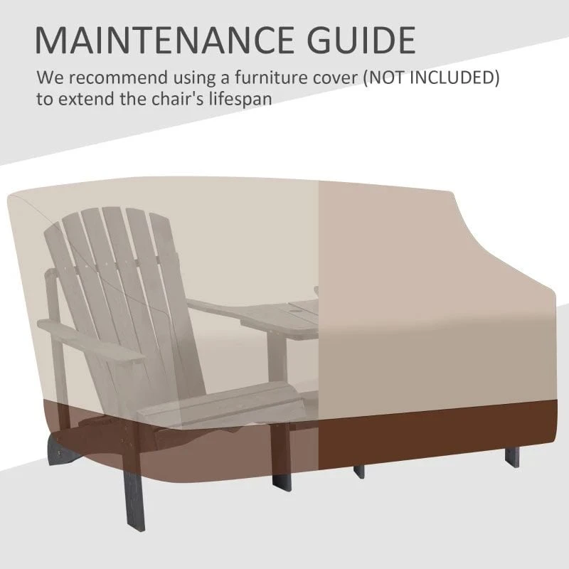 Outsunny 2-Seater Garden Bench With Table - Grey - 84B-396CG 9 Outsunny 2-Seater Garden Bench With Table - Grey - 84B-396CG - Image 9