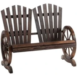 Outsunny 2-Seater Wheel Wooden Garden Bench - 84B-406 11 Outsunny 2-Seater Wheel Wooden Garden Bench - 84B-406 -OUTSUNNY Sales Shop o u outsunny 84b 406 1