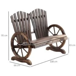 Outsunny 2-Seater Wheel Wooden Garden Bench - 84B-406 12 Outsunny 2-Seater Wheel Wooden Garden Bench - 84B-406 -OUTSUNNY Sales Shop o u outsunny 84b 406 dimensions