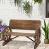 Outsunny Wooden Wagon Wheel Garden Bench - Brown - 84B-408 -OUTSUNNY Sales Shop o u outsunny 84b 408