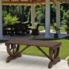 Outsunny Rustic Wooden Garden Bench With Wheel Shaped Legs - Brown - 84B-410 10 Outsunny Rustic Wooden Garden Bench With Wheel Shaped Legs - Brown - 84B-410 -OUTSUNNY Sales Shop o u outsunny 84b 410