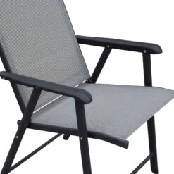 Outsunny 5 Piece Classic Outdoor Dining Set Folding Chairs & With Coffee Table - Black And Grey - 84B-425 -OUTSUNNY Sales Shop o u outsunny 84b 425 material