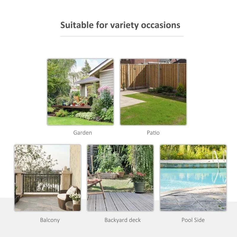 Outsunny Reclining Sun Lounger - Grey - 84B-438CG 7 Outsunny Reclining Sun Lounger - Grey - 84B-438CG - Image 7