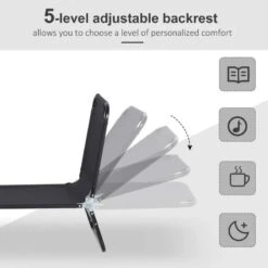 Outsunny Reclining Sun Lounger - Black - 84B-442BK -OUTSUNNY Sales Shop o u outsunny 84b 442bk 2