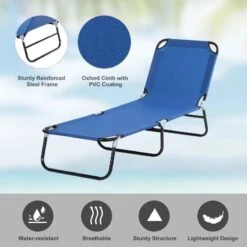 Outsunny Reclining Sun Lounger - Blue - 84B-442BU -OUTSUNNY Sales Shop o u outsunny 84b 442bu 3