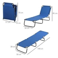 Outsunny Reclining Sun Lounger - Blue - 84B-442BU -OUTSUNNY Sales Shop o u outsunny 84b 442bu dimensions