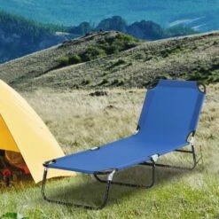 Outsunny Reclining Sun Lounger - Blue - 84B-442BU -OUTSUNNY Sales Shop o u outsunny 84b 442bu lifestyle