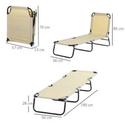 Outsunny Reclining Sun Lounger - Beige - 84B-442CW -OUTSUNNY Sales Shop o u outsunny 84b 442cw dimensions