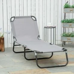 Outsunny Reclining Sun Lounger - Grey - 84B-442GY 17 Outsunny Reclining Sun Lounger - Grey - 84B-442GY -OUTSUNNY Sales Shop o u outsunny 84b 442gy lifestyle