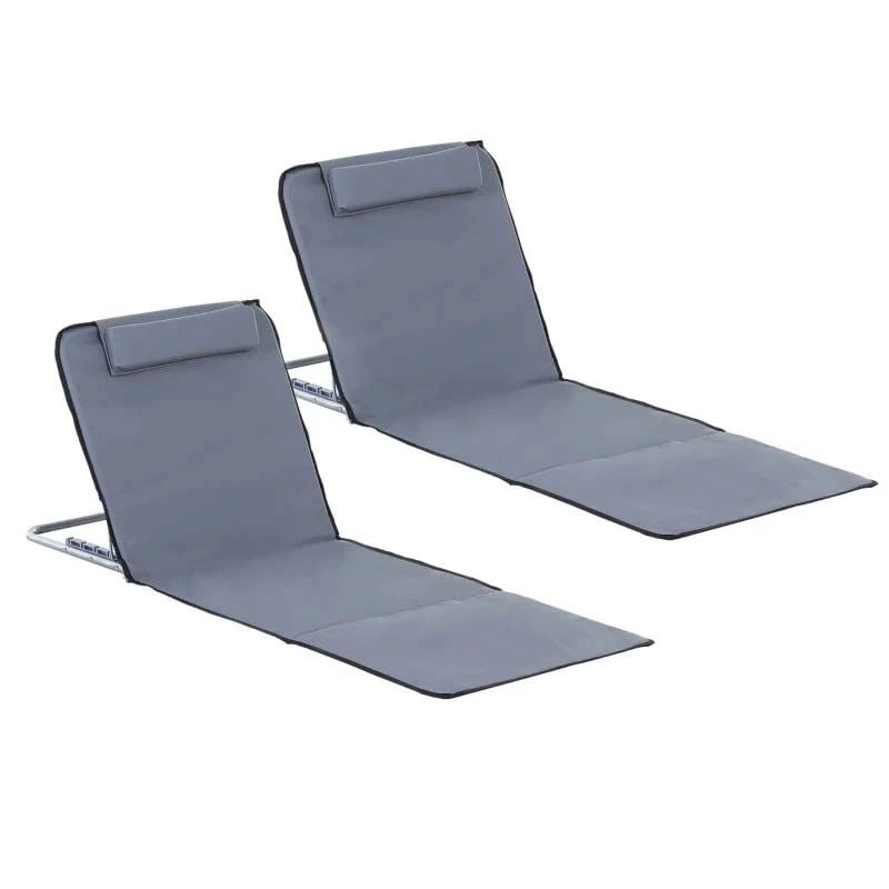Outsunny 2-Piece Folding Beach Mats - Grey - 84B-455V70 2 Outsunny 2-Piece Folding Beach Mats - Grey - 84B-455V70 - Image 2