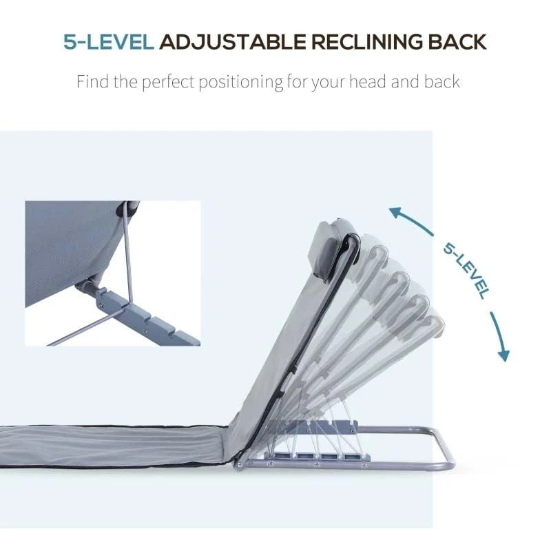 Outsunny 2-Piece Folding Beach Mats - Grey - 84B-455V70 5 Outsunny 2-Piece Folding Beach Mats - Grey - 84B-455V70 - Image 5