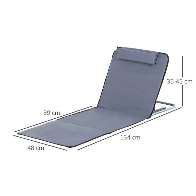 Outsunny 2-Piece Folding Beach Mats - Grey - 84B-455V70 3 Outsunny 2-Piece Folding Beach Mats - Grey - 84B-455V70 - Image 3