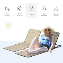 Outsunny 2 Piece Beach Mats With Bag - Beige - 84B-455V70BG -OUTSUNNY Sales Shop o u outsunny 84b 455v70bg 3