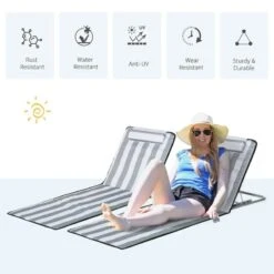 Outsunny 2 Piece Beach Mats With Bag - Grey - 84B-455V70LG -OUTSUNNY Sales Shop o u outsunny 84b 455v70lg 3