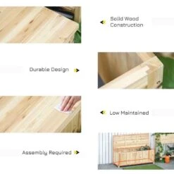 Outsunny Wooden Storage Garden Bench - Natural - 84B-460 -OUTSUNNY Sales Shop o u outsunny 84b 460 4