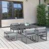 Outsunny 9 Piece Patio Dining Sets With Ottoman Table - Dark Grey - 84B-479V70 12 Outsunny 9 Piece Patio Dining Sets With Ottoman Table - Dark Grey - 84B-479V70 -OUTSUNNY Sales Shop o u outsunny 84b 479v70