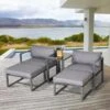 Outsunny 5 Piece Sun Lounger Set With Cushions - Grey - 84B-482 -OUTSUNNY Sales Shop o u outsunny 84b 482
