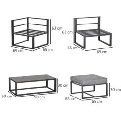 Outsunny 5 Piece Garden Furniture Set - Grey - 84B-483 -OUTSUNNY Sales Shop o u outsunny 84b 483 dimensions
