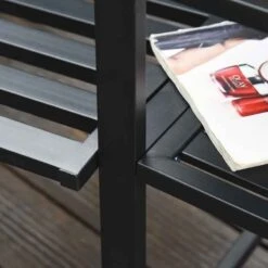 Outsunny 2 Seat Garden Chair Bench With Coffee Table - Metal - Black - 84B-494V01 -OUTSUNNY Sales Shop o u outsunny 84b 494v01 8