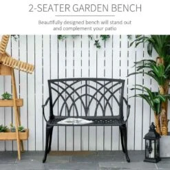 Outsunny 2-Seater Aluminium Garden Bench - 84B-503 12 Outsunny 2-Seater Aluminium Garden Bench - 84B-503 -OUTSUNNY Sales Shop o u outsunny 84b 503 2