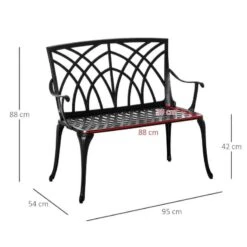 Outsunny 2-Seater Aluminium Garden Bench - 84B-503 11 Outsunny 2-Seater Aluminium Garden Bench - 84B-503 -OUTSUNNY Sales Shop o u outsunny 84b 503 dimensions
