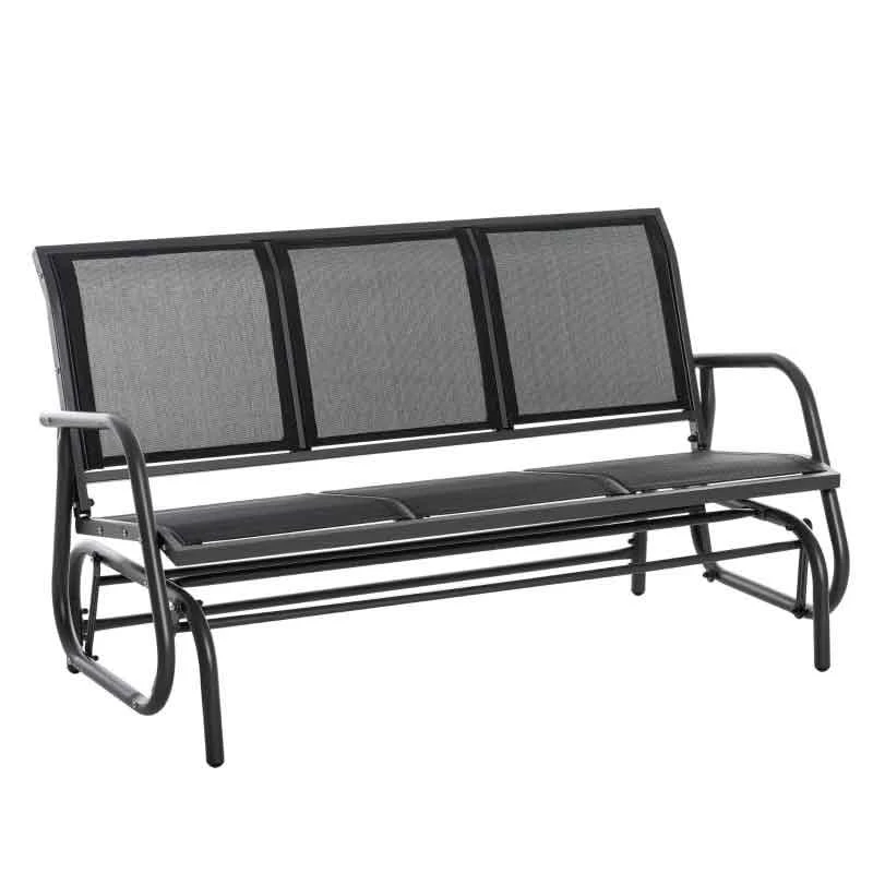 Outsunny 3-Seat Glider Rocking Garden Bench For 3 People - Texteline - 84B-531 2 Outsunny 3-Seat Glider Rocking Garden Bench For 3 People - Texteline - 84B-531 - Image 2