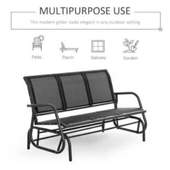 Outsunny 3-Seat Glider Rocking Garden Bench For 3 People - Texteline - 84B-531 15 Outsunny 3-Seat Glider Rocking Garden Bench For 3 People - Texteline - 84B-531 -OUTSUNNY Sales Shop o u outsunny 84b 531 4