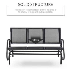 Outsunny 3-Seat Glider Rocking Garden Bench For 3 People - Texteline - 84B-531 16 Outsunny 3-Seat Glider Rocking Garden Bench For 3 People - Texteline - 84B-531 -OUTSUNNY Sales Shop o u outsunny 84b 531 5