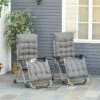 Outsunny 2-Piece Reclining Sun Lounger Set - Grey - 84B-536V70