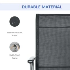 Outsunny Reclining Sun Lounger Chair - Black - 84B-537BK -OUTSUNNY Sales Shop o u outsunny 84b 537bk 2