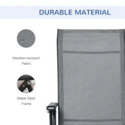 Outsunny 2-Piece Reclining Sun Lounger Set - Grey - 84B-537V01 13 Outsunny 2-Piece Reclining Sun Lounger Set - Grey - 84B-537V01 -OUTSUNNY Sales Shop o u outsunny 84b 537v01 4