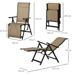 Outsunny 2-Piece Reclining Sun Lounger Set - Beige -84B-537V01BG 11 Outsunny 2-Piece Reclining Sun Lounger Set - Beige -84B-537V01BG -OUTSUNNY Sales Shop o u outsunny 84b 537v01bg dimensions
