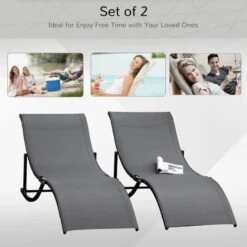Outsunny 2 Piece Sun Lounger Set - Grey - 84B-540CG -OUTSUNNY Sales Shop o u outsunny 84b 540cg 2