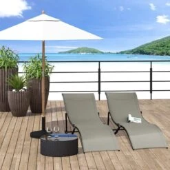 Outsunny 2 Piece Sun Lounger Set - Grey - 84B-540GY -OUTSUNNY Sales Shop o u outsunny 84b 540gy lifestyle