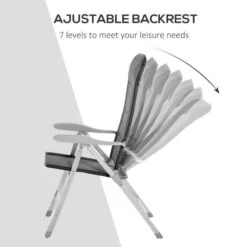 Outsunny Set Of 2 Foldable Padded Garden Chairs - Grey - 84B-566V01 -OUTSUNNY Sales Shop o u outsunny 84b 566v01 features