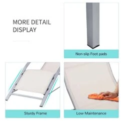 Outsunny 3 Piece Sun Lounger Set With Table - White - 84B-570CW -OUTSUNNY Sales Shop o u outsunny 84b 570cw 5