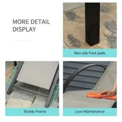 Outsunny 3 Piece Sun Lounger Set With Table - Grey - 84B-570GY -OUTSUNNY Sales Shop o u outsunny 84b 570gy 3