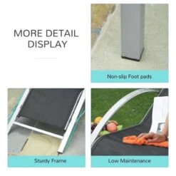 Outsunny 3 Piece Sun Lounger Set With Table - Black - 84B-570SR -OUTSUNNY Sales Shop o u outsunny 84b 570sr 2