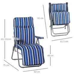 Outsunny 2-Piece Reclining Sun Lounger Set - With Cushions - Blue - 84B-571V70BU 10 Outsunny 2-Piece Reclining Sun Lounger Set - With Cushions - Blue - 84B-571V70BU -OUTSUNNY Sales Shop o u outsunny 84b 571v70bu dimensions