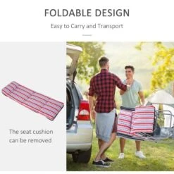 Outsunny 2-Piece Reclining Sun Lounger Set - With Cushions - Red/White - 84B-571V70RD -OUTSUNNY Sales Shop o u outsunny 84b 571v70rd 3