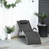 Outsunny Sun Lounger With Pillow - Black - 84B-572BK 19 Outsunny Sun Lounger With Pillow - Black - 84B-572BK -OUTSUNNY Sales Shop o u outsunny 84b 572bk