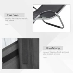 Outsunny Sun Lounger With Pillow - Black - 84B-572BK 12 Outsunny Sun Lounger With Pillow - Black - 84B-572BK -OUTSUNNY Sales Shop o u outsunny 84b 572bk 2