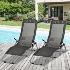 Outsunny 2-Piece Reclining Sun Lounger Set - Grey - 84B-580CG -OUTSUNNY Sales Shop o u outsunny 84b 580cg lifestyle