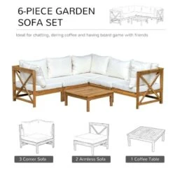 Outsunny 6 Piece Garden Furniture Set - Cream White - 84B-593V70WT 12 Outsunny 6 Piece Garden Furniture Set - Cream White - 84B-593V70WT -OUTSUNNY Sales Shop o u outsunny 84b 593v70wt 2